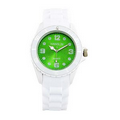 Sports Silicone Analog Wrist Watch- Green Face